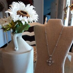 Chic Silver Cross Pendant Necklace